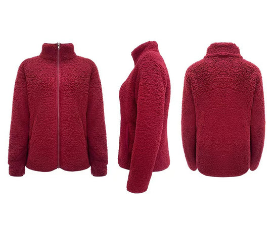 Damen Fleecejacke mit hohem Kragen und seitlichen Reißverschlusstaschen R&B