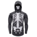 Herren Hoodie mit Skelett-Design und praktischem Gesichtsschutz