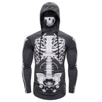 Herren Hoodie mit Skelett-Design und praktischem Gesichtsschutz