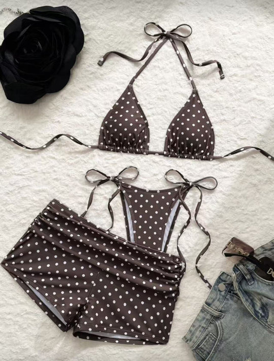 Damen Bikini-Set mit verspieltem Punkte-Muster und verstellbaren Trägern R&B