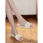 Damen elegante Mules mit geflochtenem Design R&B
