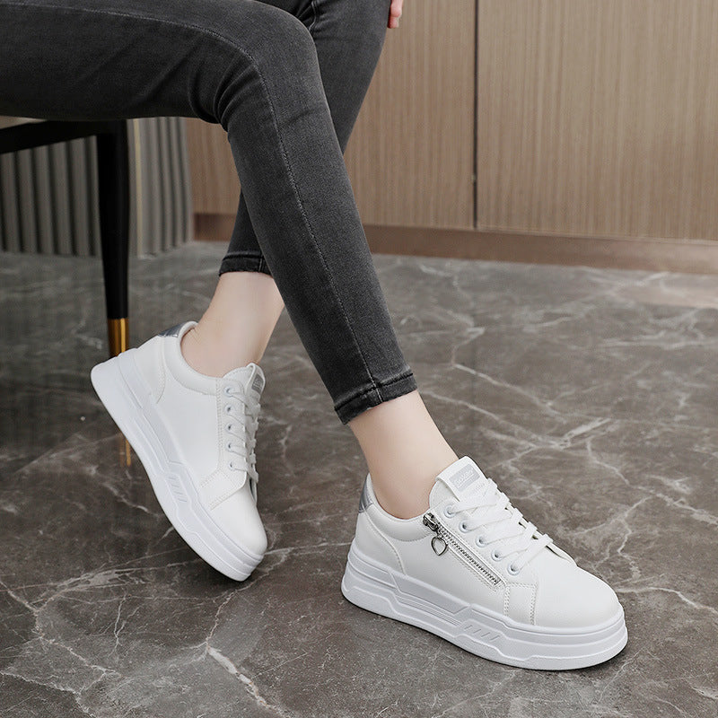 Damen trendige Sneakers mit modischem Reißverschluss und komfortabler Sohle R&B