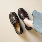 Damen elegante Loafers mit modischem Blockabsatz