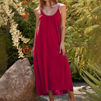 Damen Maxi-Kleid mit trägerloser Passform und luftiger Silhouette R&B