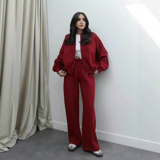 Damen Komfortabler und stilvoller Hosenanzug mit oversized Oberteil R&B