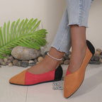 Damen Ballerinas mit spitz zulaufender Sohle und modischem Farbkontrast R&B