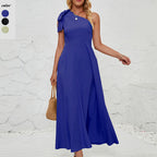 Damen Maxikleid mit asymmetrischem Design und Trägerdetail R&B