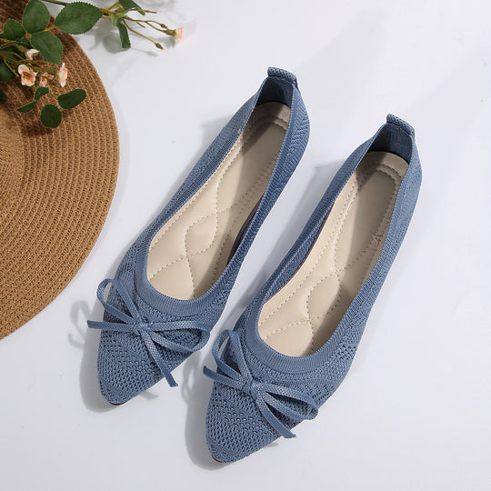 Damen Bequeme und stilvolle Ballerinas mit dekorativer Schleife R&B