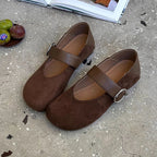 Damen Ballerinas mit modischem Leopardenmuster und anpassbarem Riemen R&B