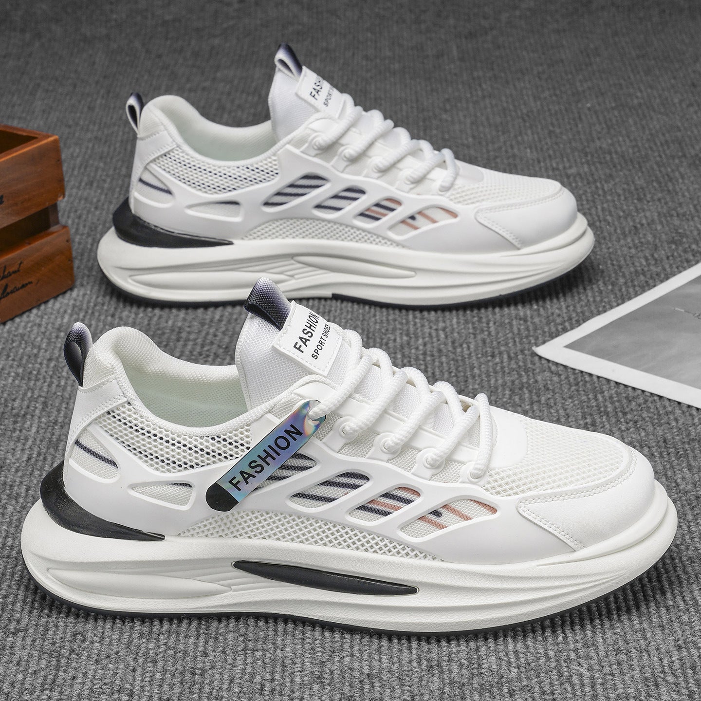 Damen Sportliche Lauf-Sneaker mit atmungsaktiver Mesh-Oberfläche und stoßdämpfendem Sohlenprofil