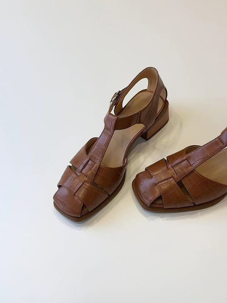 Damen elegante Sandalen mit Blockabsatz R&B