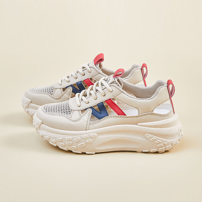 Damen Sportliche Chunky Sneakers mit atmungsaktiver Mesh-Oberfläche und rutschfester Sohle R&B