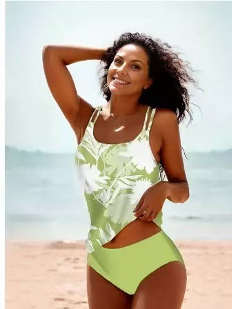 Damen Sportliches Tankini-Set mit bequemem Shorts und verstellbaren Trägern R&B