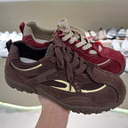 Damen Sportliche Wildledersneaker mit atmungsaktivem Mesh-Einsatz R&B