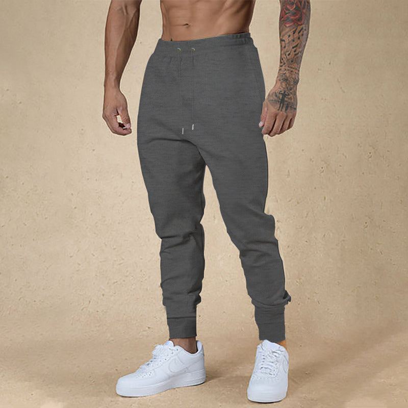 Herren nan athletische Frottee-Jogginghose mit hohem Bund Kordelzug und schmal zulaufenden Rippbündchen R&B