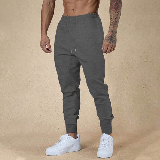 Herren nan athletische Frottee-Jogginghose mit hohem Bund Kordelzug und schmal zulaufenden Rippbündchen R&B
