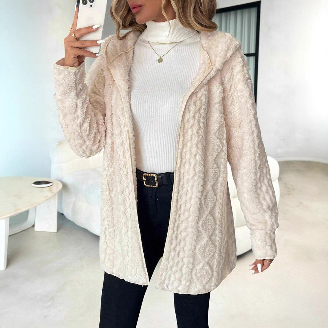 Damen Fleece-Jacke mit luxuriösem samtigem Touch R&B