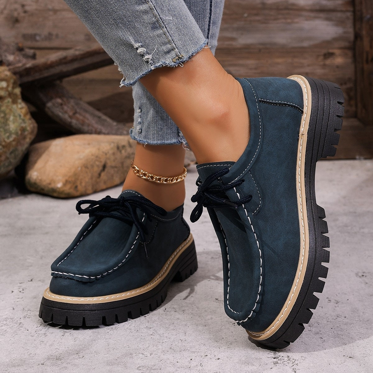Damen Sportliche Mokassins mit robustem Profil und modischen Details R&B
