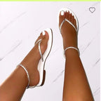 Damen Glamouröse Zehentrenner-Sandalen mit funkelnden Strass-Elementen R&B