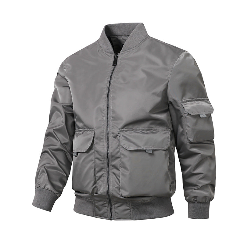 Herren sportliche Bomberjacke mit praktischen Taschen und elastischen Bündchen R&B