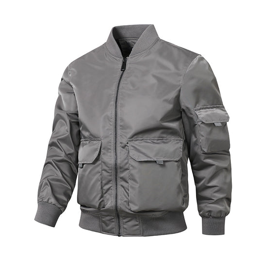 Herren sportliche Bomberjacke mit praktischen Taschen und elastischen Bündchen R&B