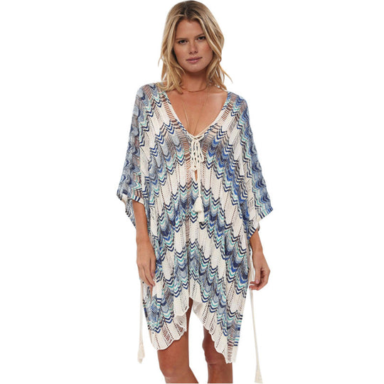 Damen lässiger Beachcover-Up mit flechtartigem Design R&B