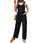 Damen Lässiger Jumpsuit mit praktischen Taschen und Knopfdetails