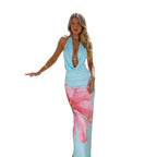 Damen Asymmetrisches Maxikleid mit floralem Druck