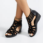 Damen Gladiatoren-Sandalen mit elegantem Riemendesign und verstärktem Absatz R&B