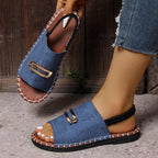 Damen Slingback Sandalen mit dekorativem Riemen und rutschfester Sohle