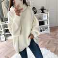 R&B | Damen Strickpullover mit Rollkragen lockerer Sitz, einfarbig