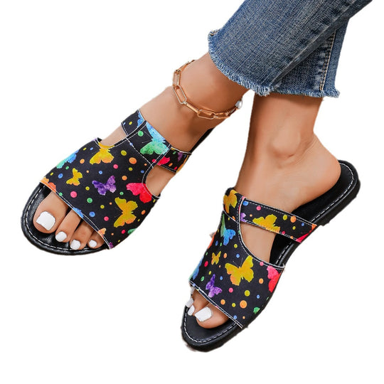 Damen Bunte Riemchen-Sandalen mit modischem Design und anatomischem Fußbett R&B