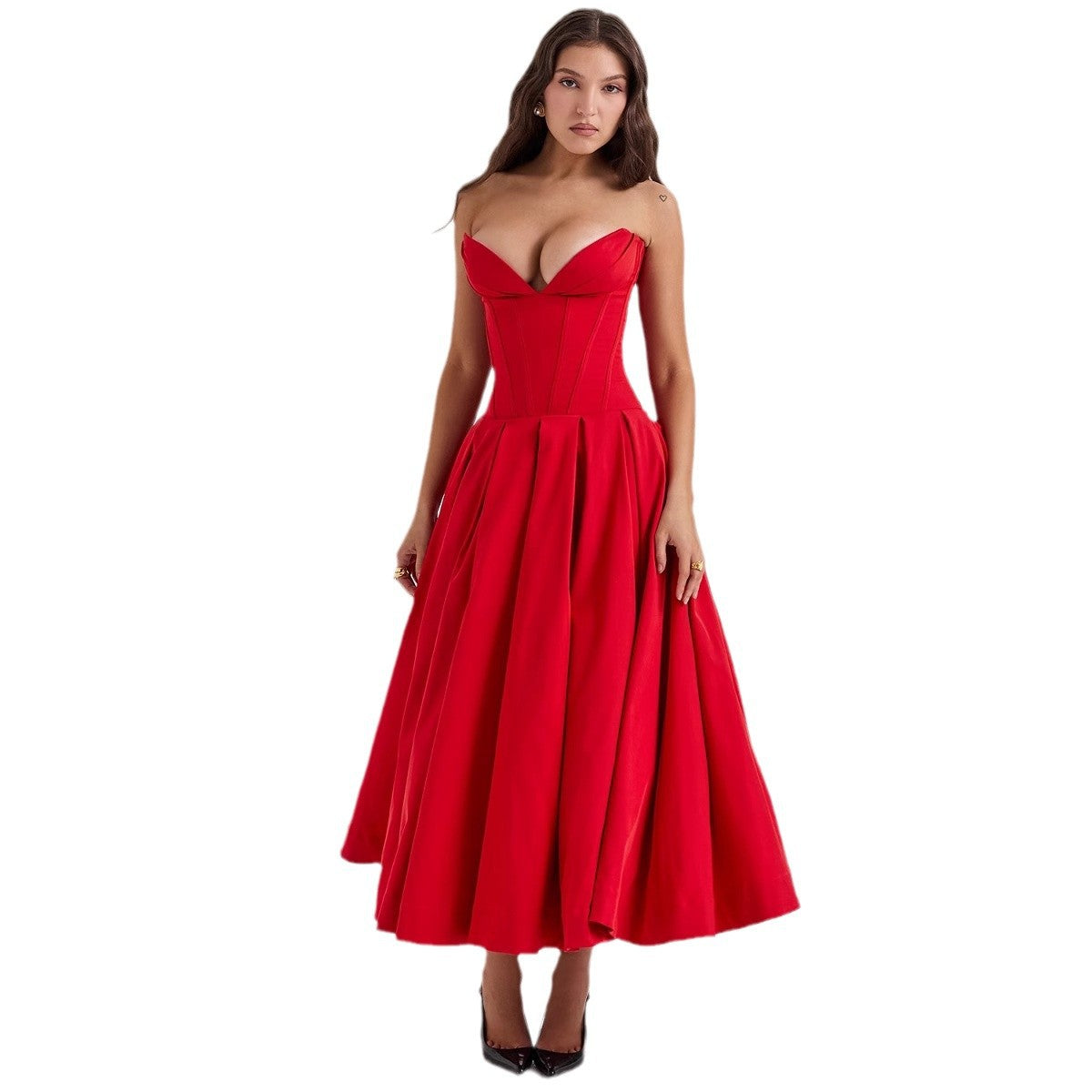Damen Abendkleid mit taillierter Silhouette und A-linien Schnitt R&B