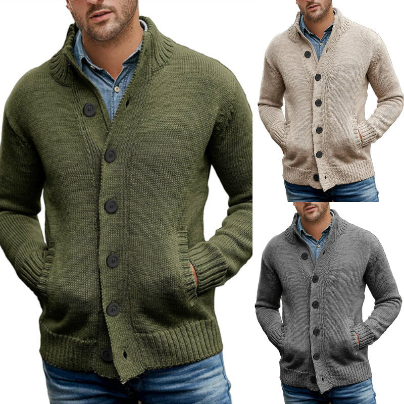 Herren Strickjacke mit großzügigen Taschen und klassischem Knopfverschluss R&B