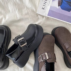 Damen Modische Chunky Clogs mit verstellbarem Schnallenverschluss und dickem Sohlenprofil R&B