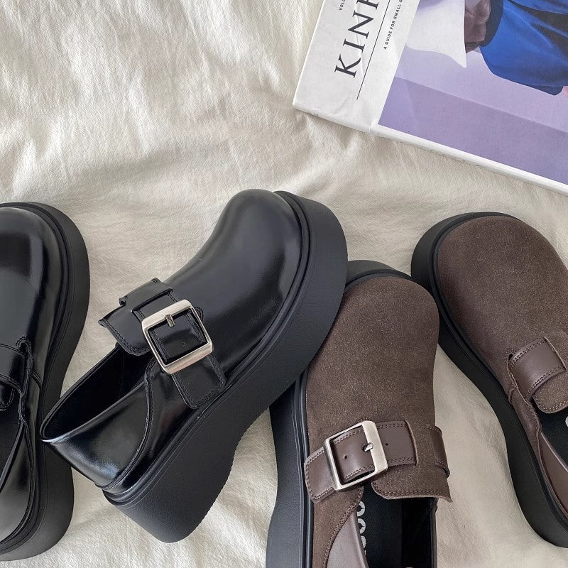 Damen Modische Chunky Clogs mit verstellbarem Schnallenverschluss und dickem Sohlenprofil R&B