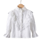 Mädchen Rüschenbluse mit eleganten Spitzenakzenten R&B
