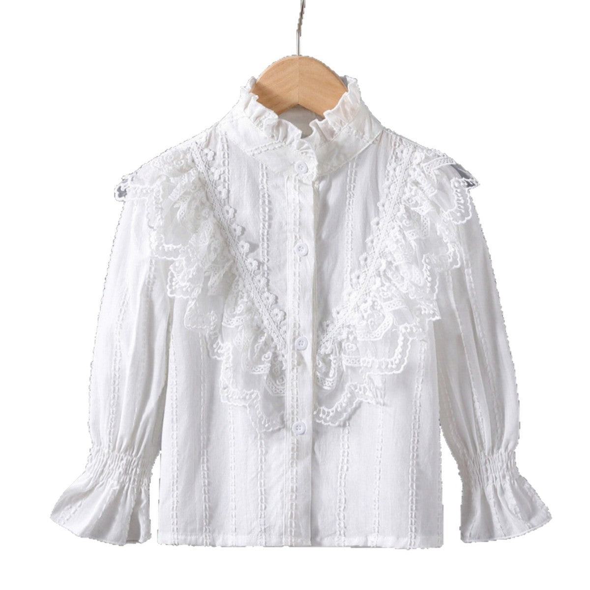 Mädchen Rüschenbluse mit eleganten Spitzenakzenten R&B