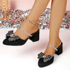 Damen Modische Slingback-Sandalen mit funkelnden Akzenten und Absatz R&B