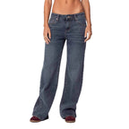 Damen Weite High-Waist Jeans mit praktischen Taschen