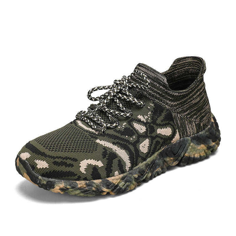 Unisex nan gestrickter Sockensneaker mit tarnmotivierter, stoßdämpfender Profilsohle R&B