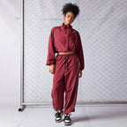 Damen sportliches Windbreaker-Oberteil mit elastischem Bund und modernem Reißverschluss R&B