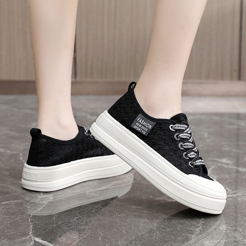 Damen modische Plateausneaker mit atmungsaktiver Mesh-Oberfläche und rutschfester Sohle R&B