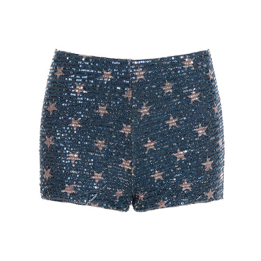 Damen Minirock mit funkelnden Pailletten und verspieltem Punktedesign R&B