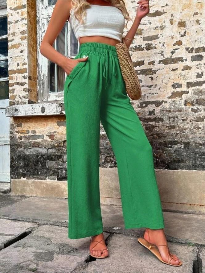 Damen Elegante Freizeit-Hosen mit elastischem Bund und seitlichen Taschen R&B