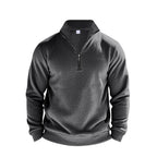 Herren Sweatpullover mit halbem Reißverschluss und atmungsaktiver Struktur R&B