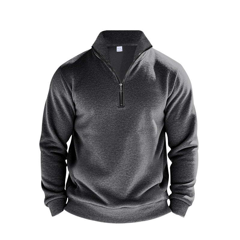 Herren Sweatpullover mit halbem Reißverschluss und atmungsaktiver Struktur R&B