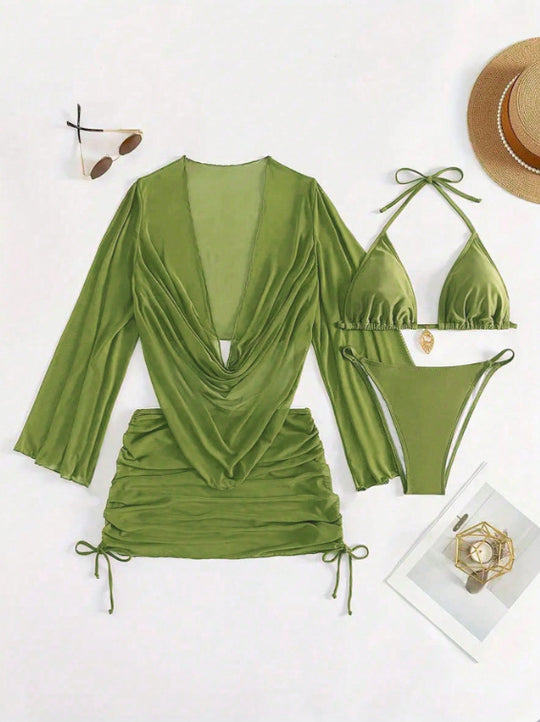 Damen Bikini-Set mit elegantem Wickeloberteil R&B