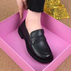 Damen elegante Mokassins mit modischem Schnitt und bequemem Absatz