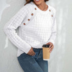 R&B | Weicher Einfarbiger Strickpullover Für Alltag